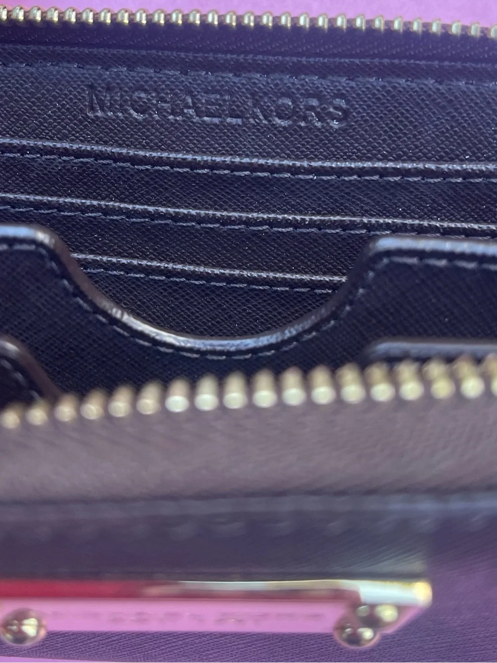 Michael Kors Brown Saffiano Wristlet Zip Around Wallet Purse Leather Like New
